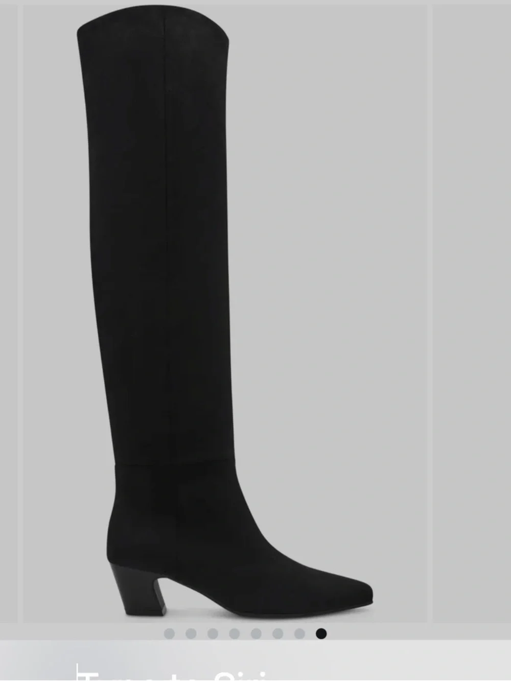 Gianni Bini Black Over-the-Knee Suede Cuban block Heel Boots $140